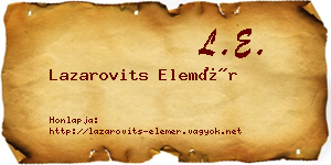 Lazarovits Elemér névjegykártya